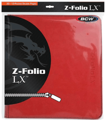 BCW Binder: 12-Pocket Z-Folio LX Red 1-ZF12LX-RED